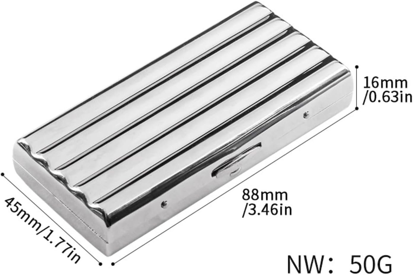 Premium Metal Cigarette Case with Double-Sided Spring Clip - Holds 10 Regular - Image 6
